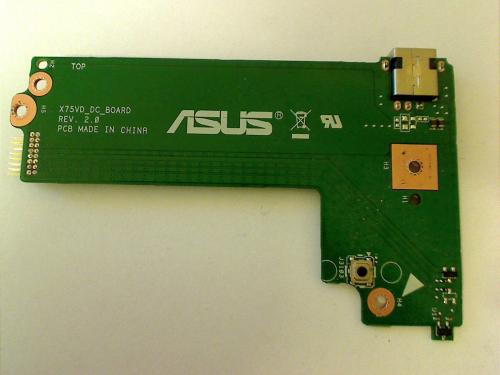 Power X75VD DC Board Switch Power mains socket power switch Asus A75F