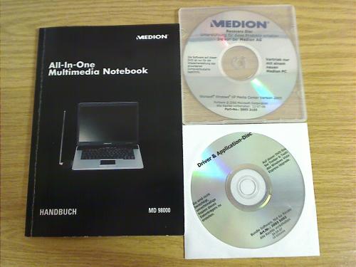 Recovery DVDs & Handbuch for Medion md98000