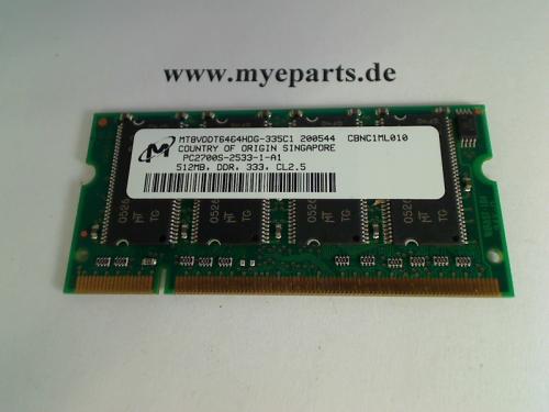 512MB DDR 333 PC2700 MT8vddt6464hdg-335C1 SODIMM Ram Fujitsu AMILO A1650G