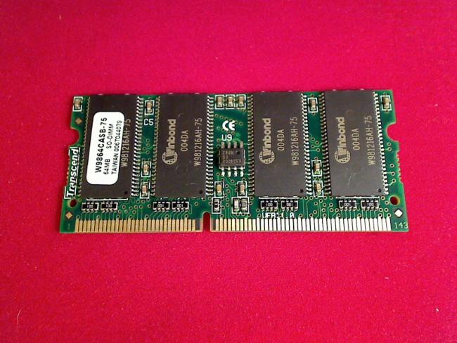 64MB SO-Dimm W9864CASB-75 SDRAM Memory Acer TraveMate 730 732TL