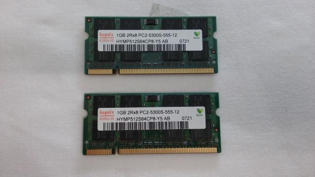 2x RAM Memory 1GB 2Rx8 HP Pavilion Dv 6500-6565ez