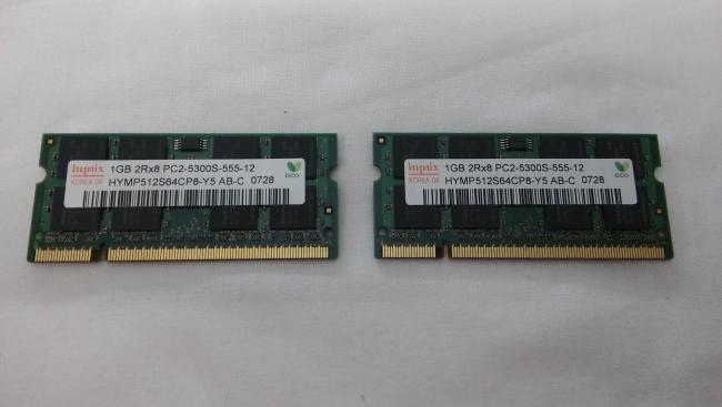 2x RAM Memory 1GB 2Rx8 HP Compaq 6710b