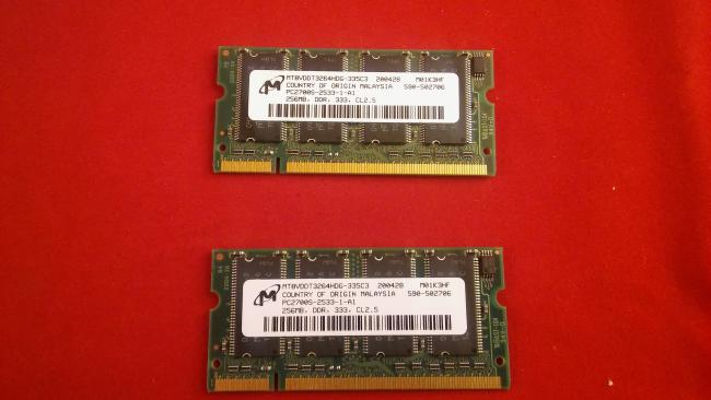 2x RAM Memory 256MB DDR Sony PCG-8Q7M