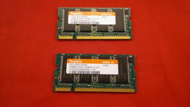 2x RAM Memory 256MB DDR 333MHz Acer Travel Mate 2300