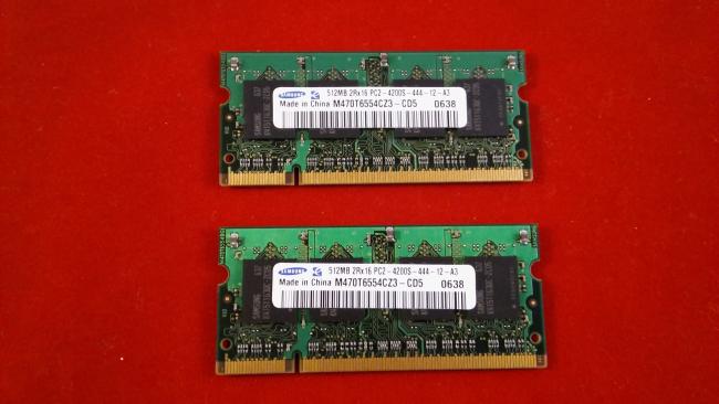 2x RAM Memory 512MB 2Rx16 Samsung NP-R55