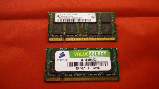 2x RAM Memory 1GB 2Rx8 Fujitsu Siemens PI 1556