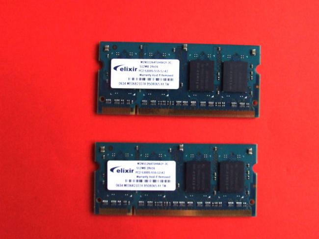 2x 512 MB RAM Memory 2Rx16 Style Note M66S